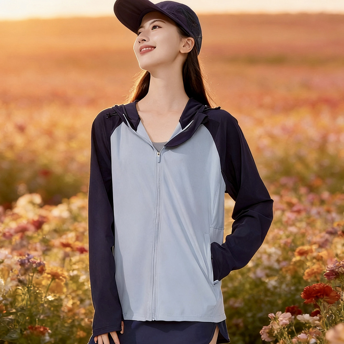 2026春夏时尚户外防晒衣女冰丝运动徒步登山骑行皮肤风衣长袖外套