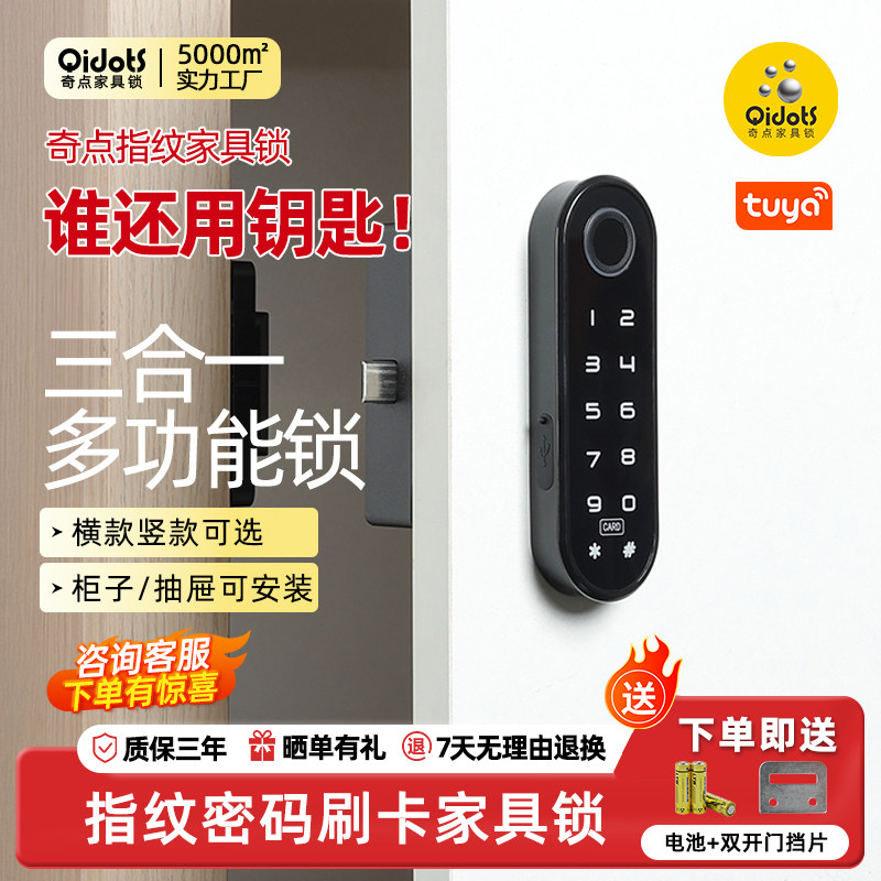 奇点密码锁指纹刷卡多功能柜锁图片