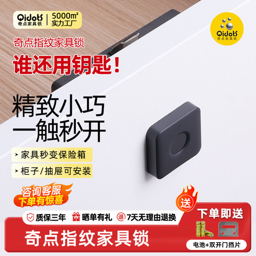 奇点F042智能指纹双开抽屉锁