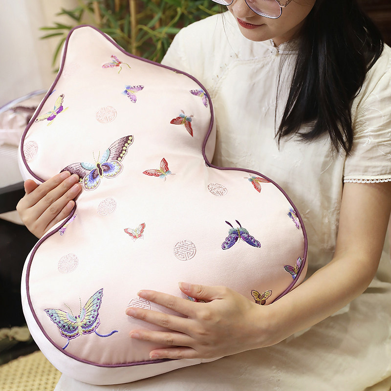 蝴蝶葫芦抱枕粉色客厅创意新中式沙发靠枕中国风高级感靠垫靠背垫,居家布艺,靠垫/抱枕,淘宝优惠券,粉丝福利购,淘宝优惠卷