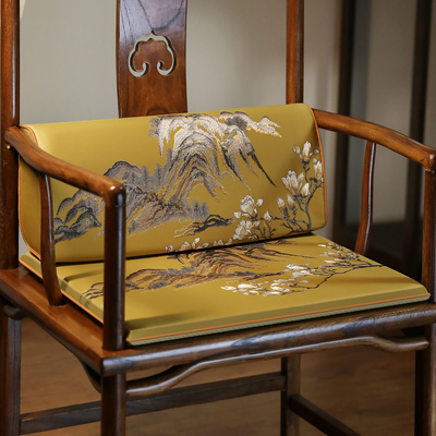 中式坐垫红木沙发坐垫靠垫一体圈椅茶椅垫靠背垫实木椅子垫凳子垫