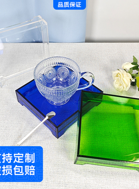 亚克力彩色托盘茶杯茶具底座紫砂壶茶盘瓷器展示台杯子隔热垫茶台