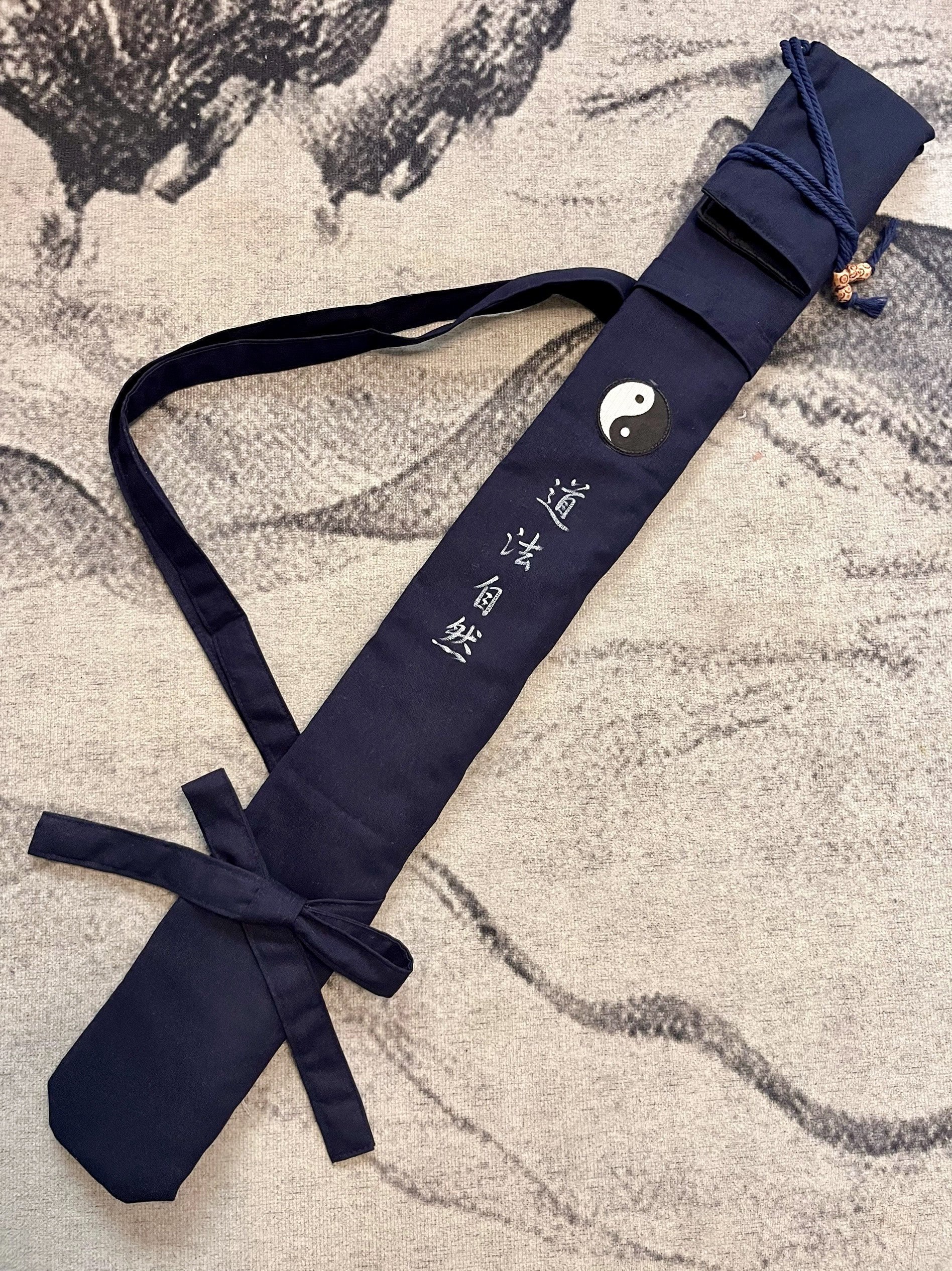 道法自然优质中国风手绘太极图刺绣道家风笛箫尺八刀剑文玩袋定制