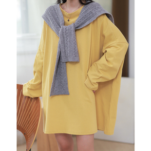 港味街头中性纯色秋冬打底T650 T恤 菲尔丹 超值水洗棉大廓形长袖