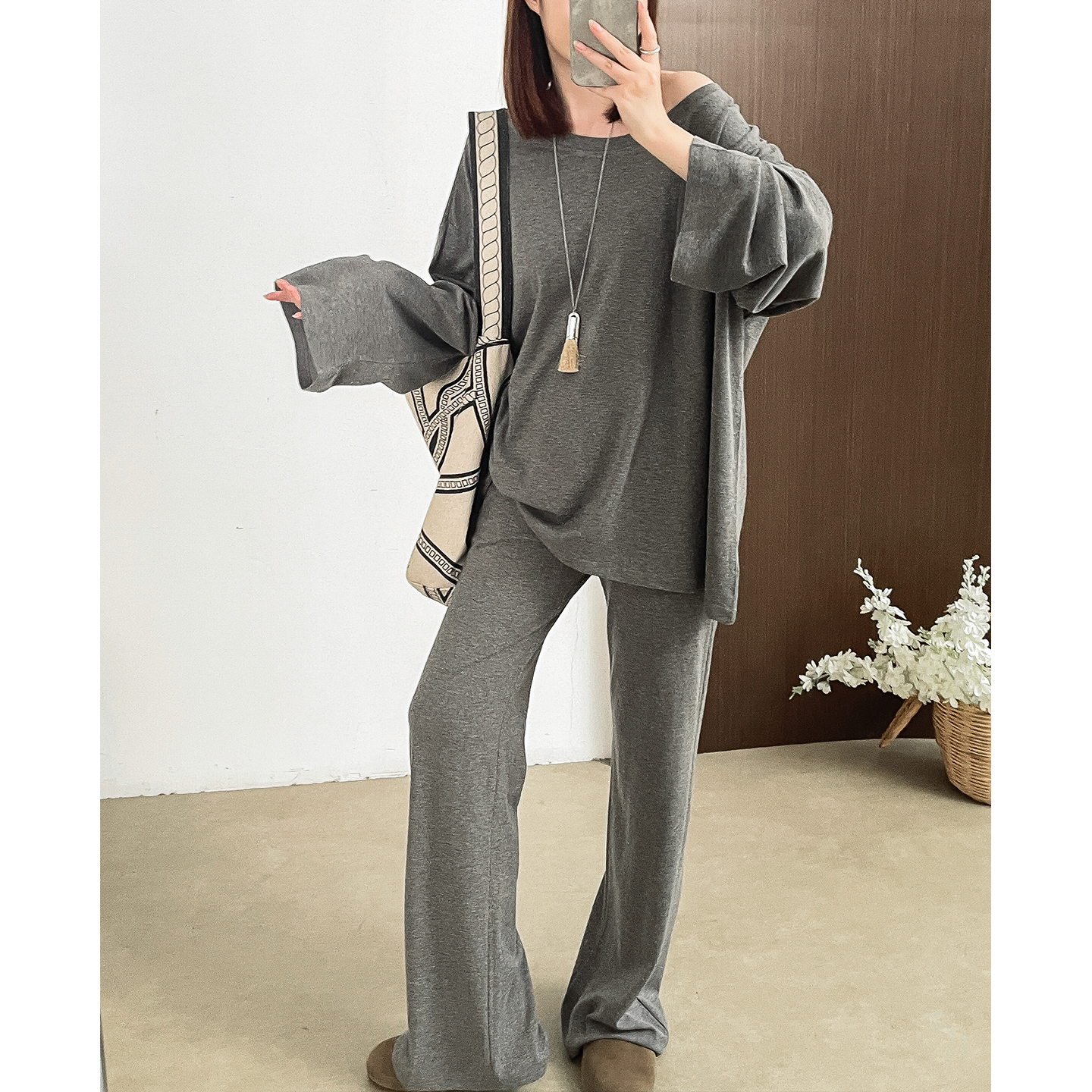 菲尔丹松弛慵懒莱赛尔柔棉长袖