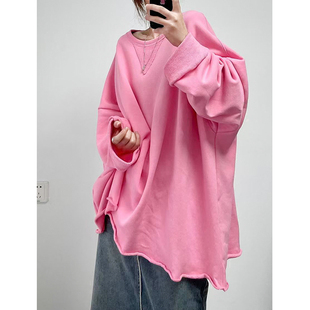 港风廓形慵懒 大版 圈圈卫衣棉 宽松长袖 卫衣303 敞边设计 菲尔丹