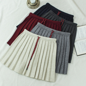 型 菲尔丹 好版 miu里miu气女团松紧腰秋冬针织百褶打底半身裙617