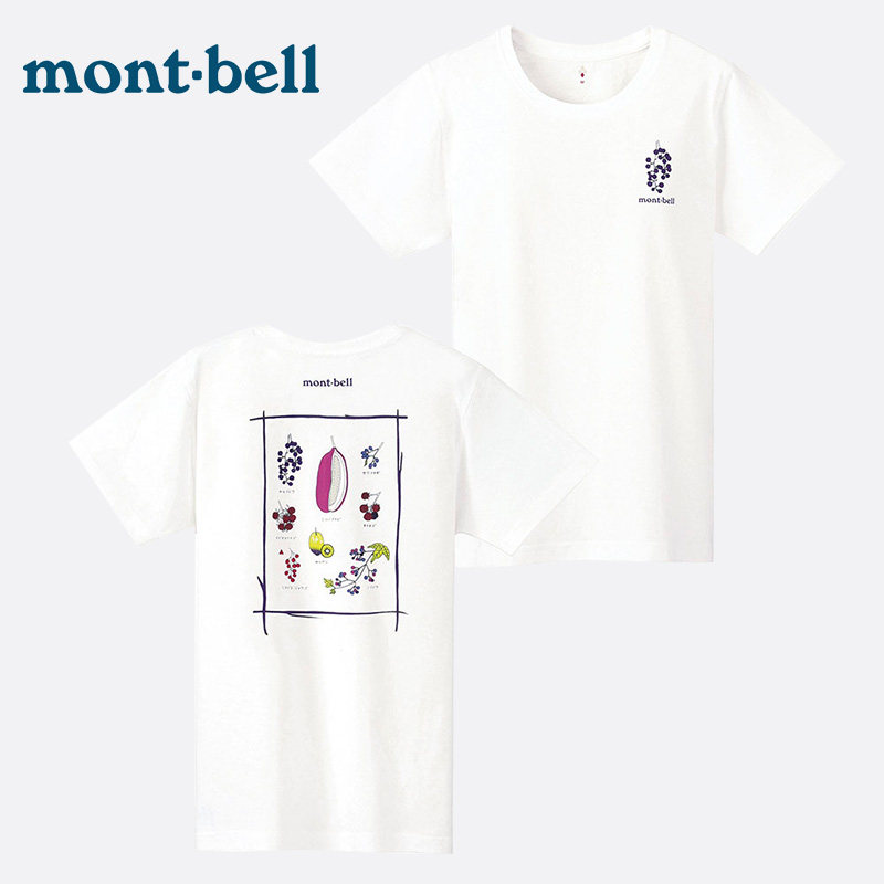 montbell日本2023夏季户外运动休闲纯棉短袖T恤女圆领甜酷日系