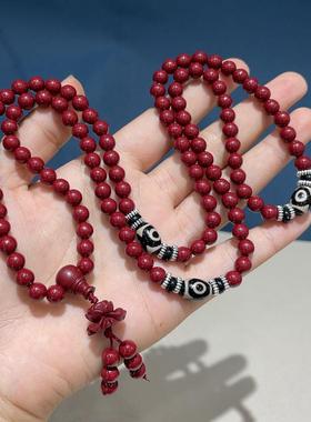 2026朱砂紫金砂莲花天珠多圈手串小众设计四圈手链男女款饰品