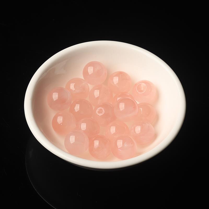 20257A巴西天然西柚粉水晶散珠子手串女士diy手工多宝手链项链芙