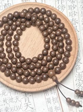 2026天然古法五方香金木水火土合香珠手串108颗素圈沉香道家串珠