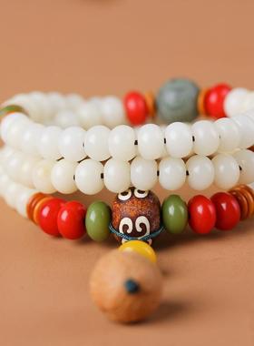 2026一眼万年款白玉菩提手串女双圈佛珠菩提子精品感文玩念珠多圈