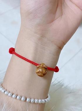 2026桃篮木桃核成人手工编织手链男女宝宝婴儿红绳压惊本命年平安