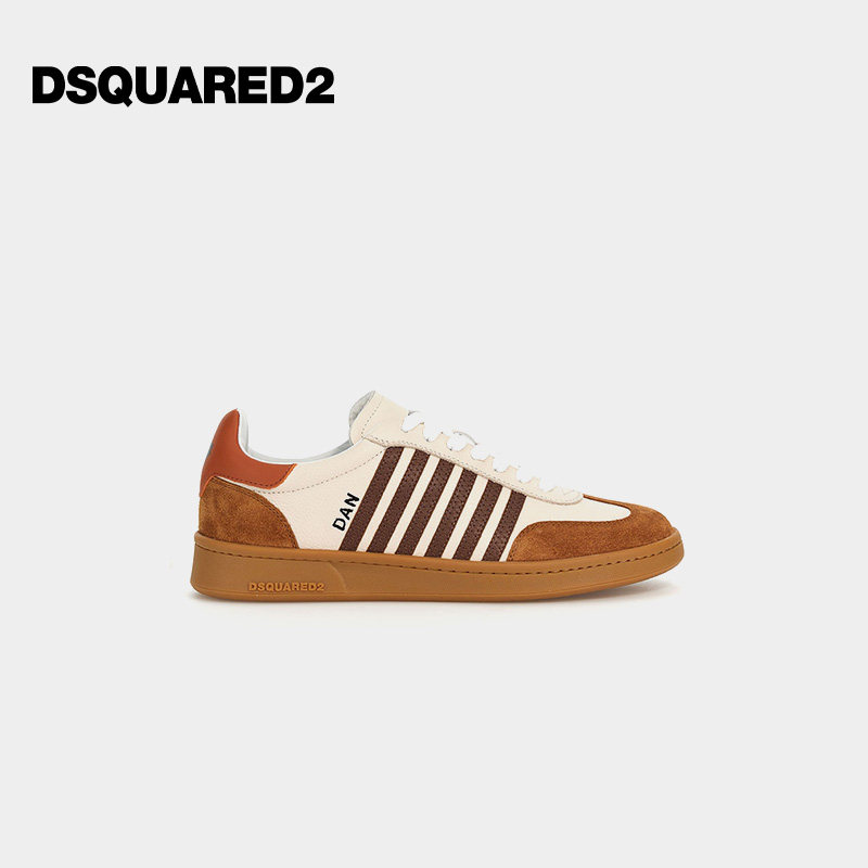 DSQUARED2/D2次方 男士皮革撞色休闲运动鞋图片