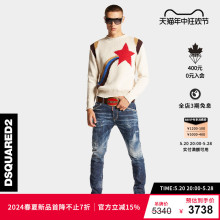 D2次方 男士 修身 长裤 DSQUARED2 做旧休闲牛仔裤 2024春夏新品