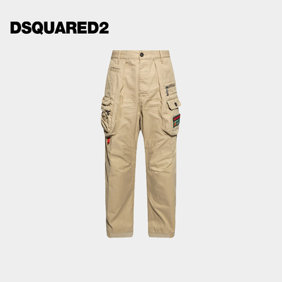 DSQUARED2/D2次方 男士徽标贴花棉质休闲裤