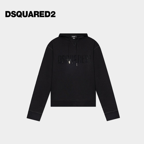 DSQUARED2/D2次方 女士亮面字母徽标棉质连帽卫衣