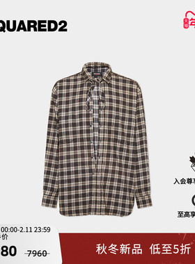DSQUARED2/D2次方 2025秋冬Magliano系列 男士棉质格纹时尚衬衫