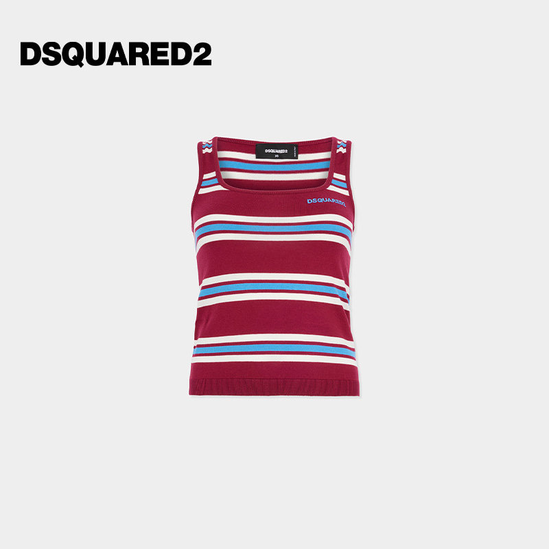【首降5折】DSQUARED2/D2次方 2026春夏女士条纹休闲针织背心