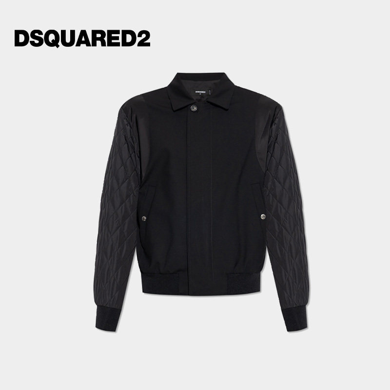 DSQUARED2/D2次方 男士绗缝拉链外套夹克