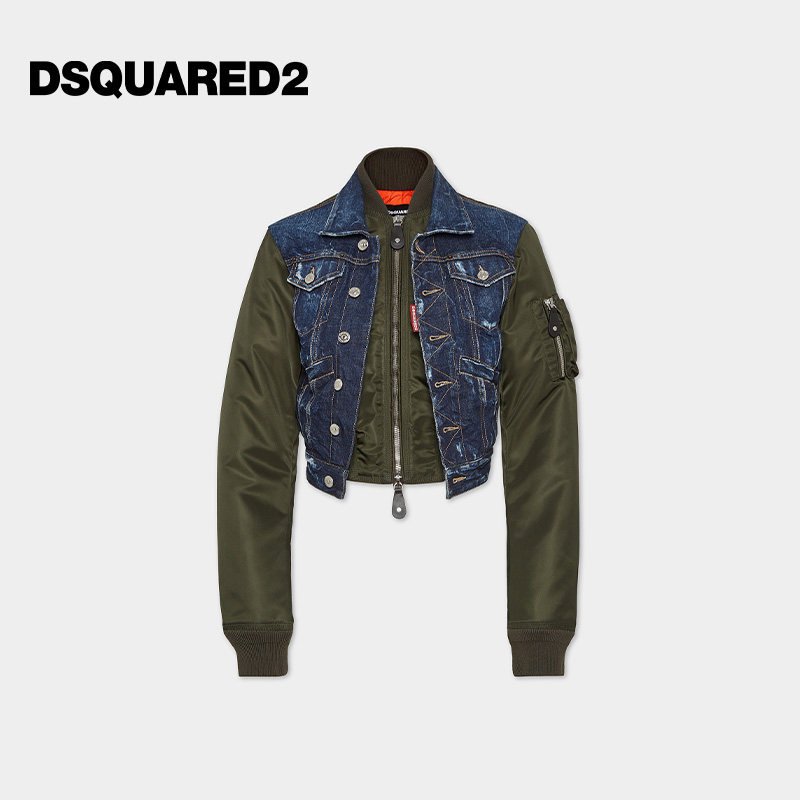 DSQUARED2/D2次方 2025秋冬女士短款复古牛仔外套图片