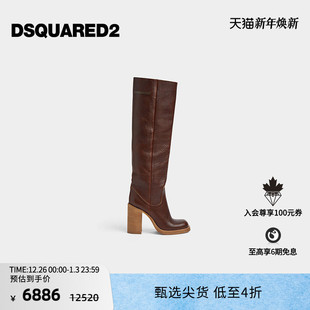 DSQUARED2 女士高筒粗跟靴子 D2次方