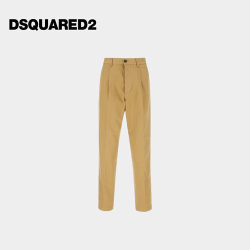 DSQUARED2/D2次方 春夏系列 男士卡其色棉质休闲裤