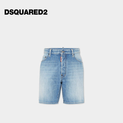 DSQUARED2/D2次方 春夏 男士浅色休闲时尚牛仔短裤