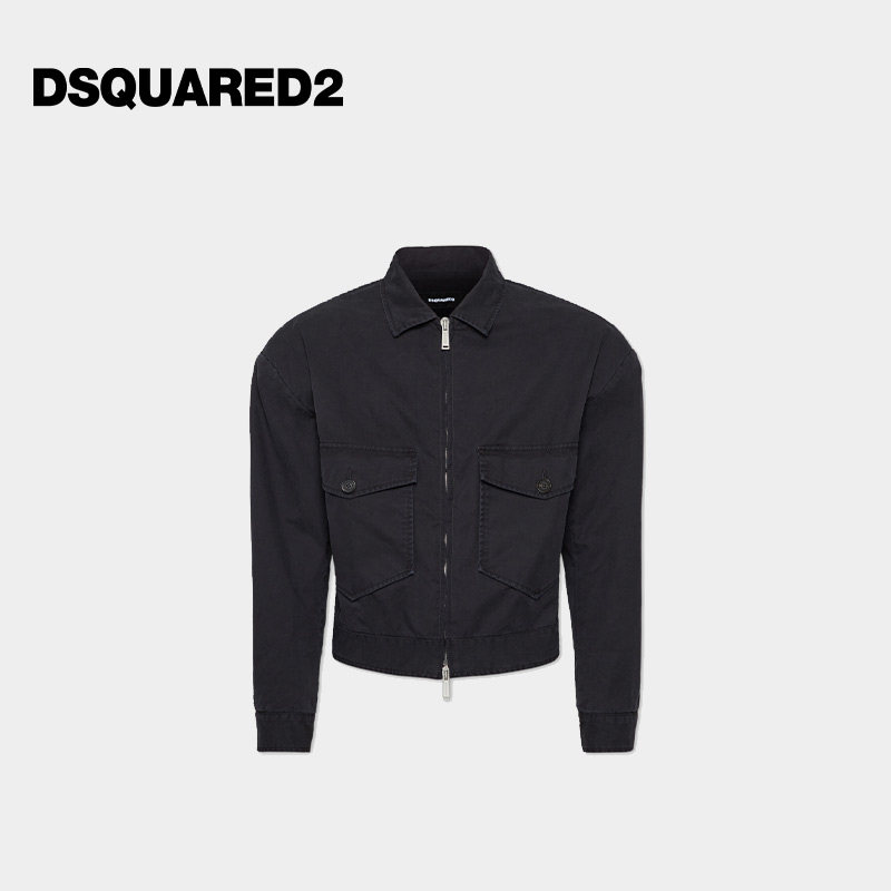 【低至5折】DSQUARED2/D2次方  男士休闲翻领短款夹克外套