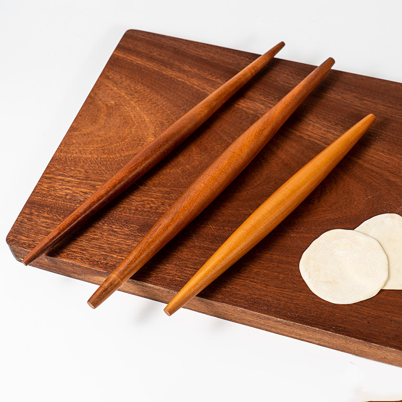 擀面杖两头尖实木尖头烘焙工具梨木红芯枣木家用饺子皮小号擀面棍