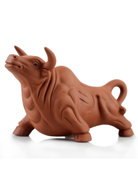 慈源正堂景德镇陶瓷牛饰品办公室红紫砂茶宠物客厅生肖工艺品