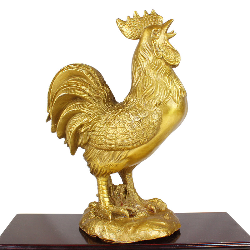 慈缘正堂 报晓鸡黄铜大公鸡摆件客厅 十二生肖现代桌面简约装饰品