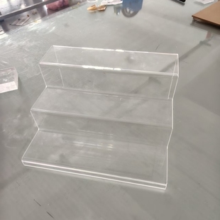 阶梯鞋托架亚克力置物架台阶透明直播展架展示架柜台多层手办架