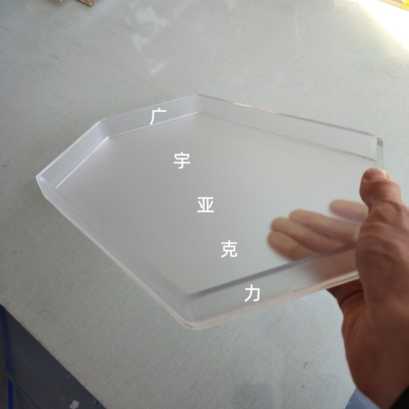 新中式六边形亚克力茶盘甜点盘托盘下午茶茶盘茶馆茶饮甜品台茶托