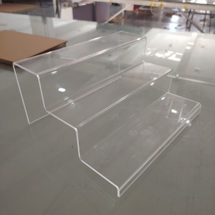 阶梯鞋托架亚克力置物架台阶透明直播展架展示架柜台多层手办架