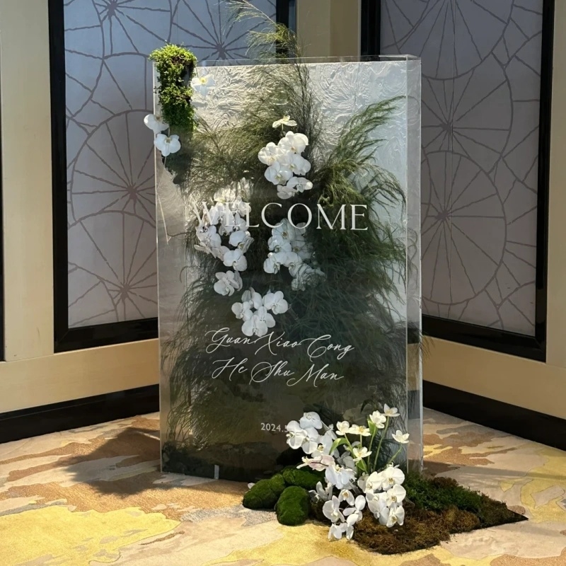 ins婚礼户外迎宾牌亚克力指引牌