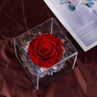 永生花盒透明亚克力摆件礼盒展示盒七夕情人送生日礼物节日收纳盒