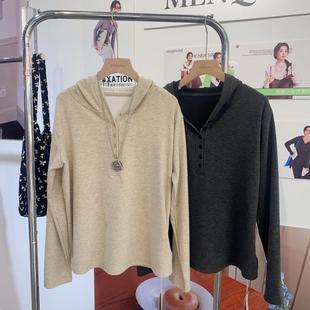 两件套T082 解压泡芙卫衣休闲连帽上衣解压阔腿裤 门青2025春季 新品