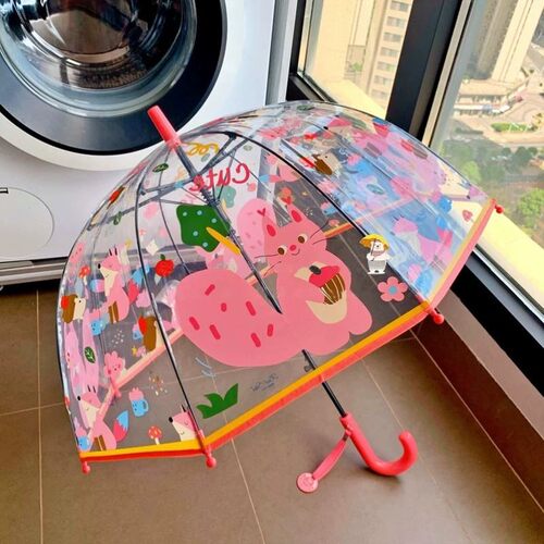 2-6岁幼儿园宝宝儿童透明雨伞男女童恐龙卡通雨伞轻便可爱小伞