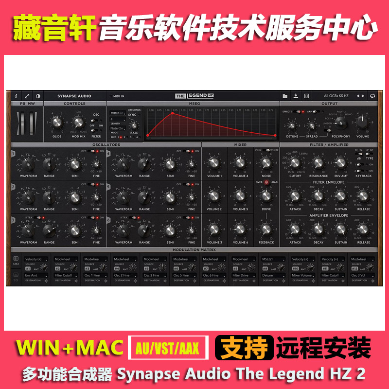 Synapse Audio The Legend HZ v2.0.2 多功能合成器插件 WIN+MAC