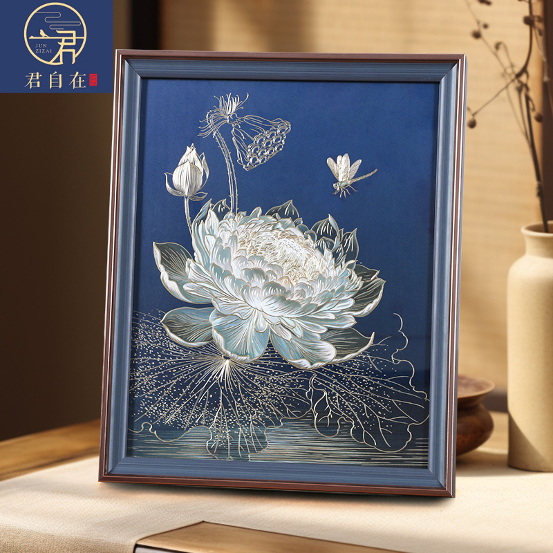 光影睡莲桌面摆台相框高端轻奢风