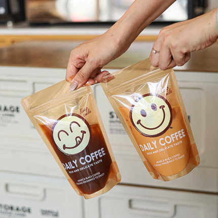 网红咖啡分装袋一次性奶茶袋家中外出便携咖啡店外卖打包精美袋子