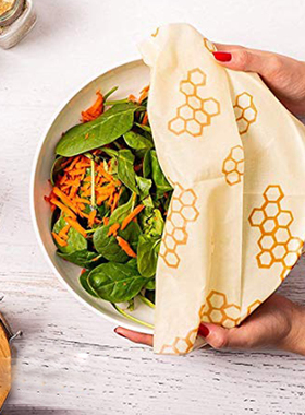 美国Bee's Wrap蜂蜡保鲜布重复使用环保有机棉食品保鲜食用级包装