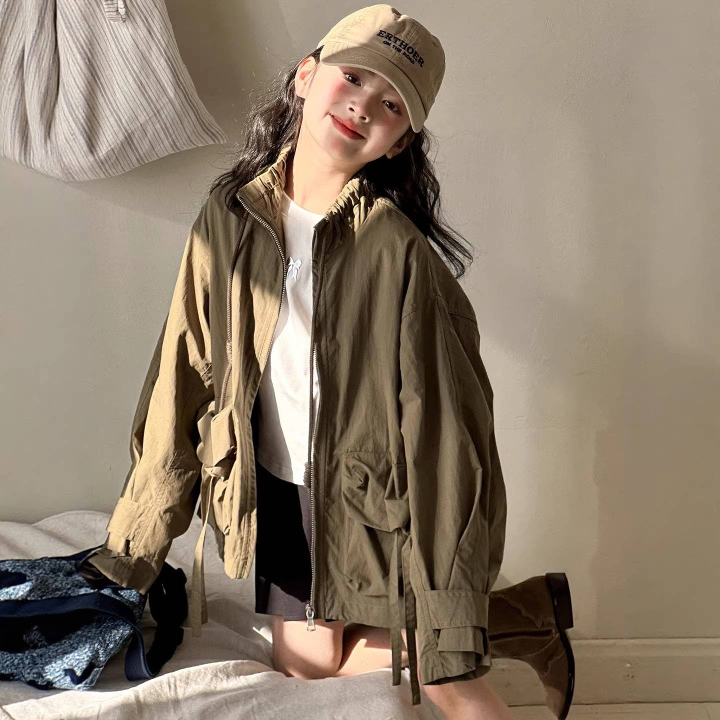 小红鱼女童风衣外套春秋款2026新款女大童春装上衣女孩衣服亲子装