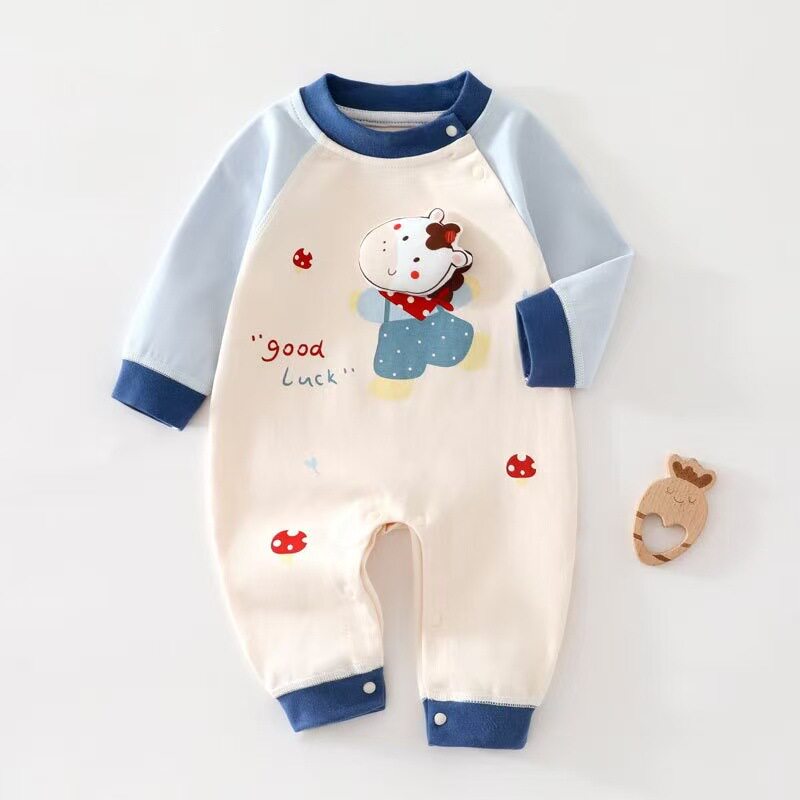 婴儿连体衣春秋款新生衣服舒绒睡衣长袖家居服婴幼儿男女宝宝秋装