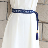 汉服装 饰腰带民族风女士夏蕾丝绳子配裙子连衣裙古风蓝色裙带夏季