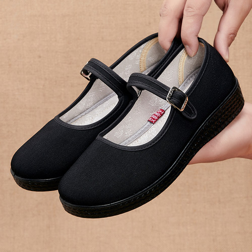 老北京布鞋平跟舞蹈鞋舒适工作鞋