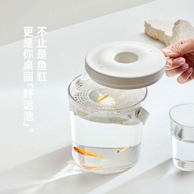 官方olayks立时小型鱼缸OLK-YG01桌面办公便携式户外露营打氧无线