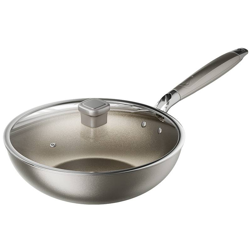 品牌小熊钛陶瓷不粘锅免开锅炒菜锅CP-JG043电磁炉锅锅具炒锅铁锅