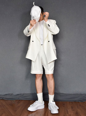 冷淡系艺术生外套西装男高级感夏天ins轻奢风上衣氛围感白色西服